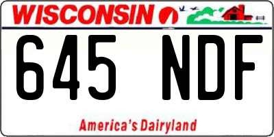 WI license plate 645NDF