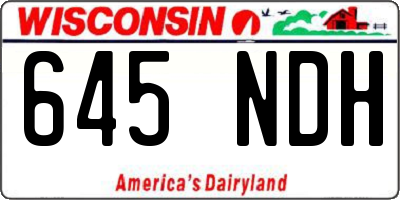 WI license plate 645NDH