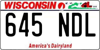 WI license plate 645NDL