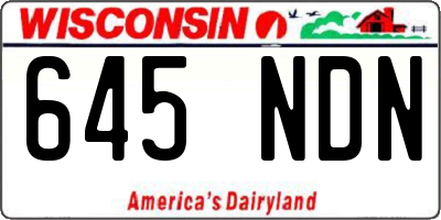 WI license plate 645NDN