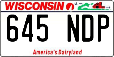 WI license plate 645NDP