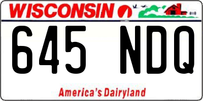 WI license plate 645NDQ