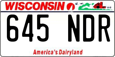 WI license plate 645NDR