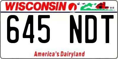 WI license plate 645NDT