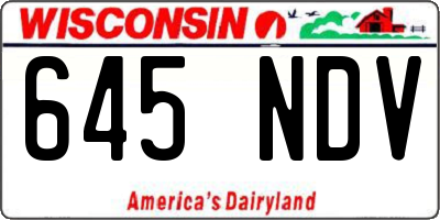 WI license plate 645NDV