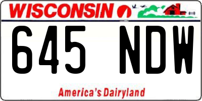 WI license plate 645NDW