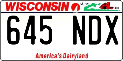 WI license plate 645NDX