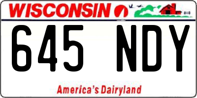 WI license plate 645NDY