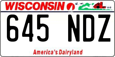 WI license plate 645NDZ