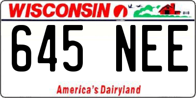 WI license plate 645NEE