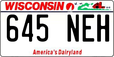 WI license plate 645NEH