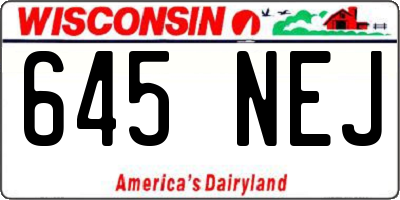 WI license plate 645NEJ