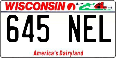 WI license plate 645NEL