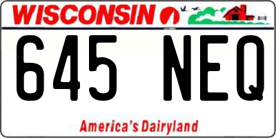 WI license plate 645NEQ
