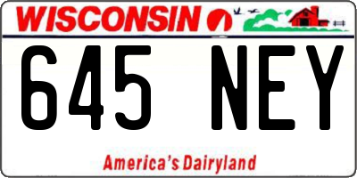 WI license plate 645NEY
