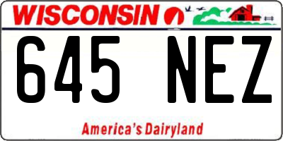WI license plate 645NEZ