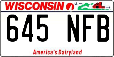 WI license plate 645NFB