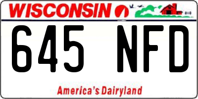 WI license plate 645NFD