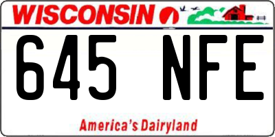 WI license plate 645NFE