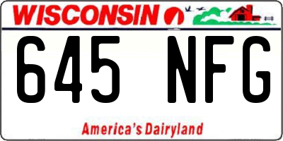 WI license plate 645NFG