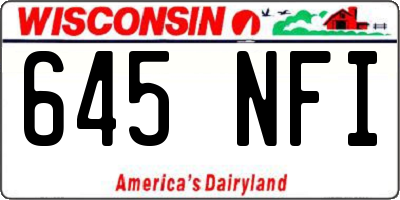 WI license plate 645NFI