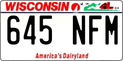 WI license plate 645NFM