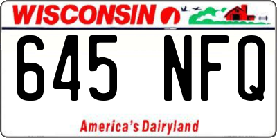 WI license plate 645NFQ