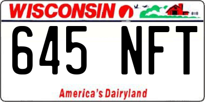 WI license plate 645NFT