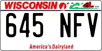 WI license plate 645NFV