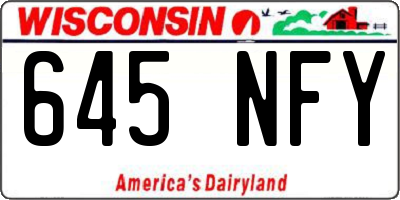 WI license plate 645NFY
