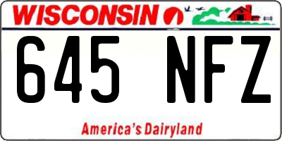 WI license plate 645NFZ