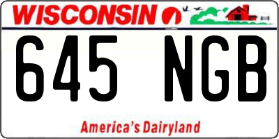 WI license plate 645NGB