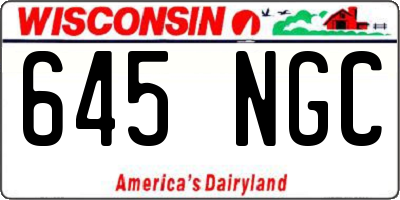 WI license plate 645NGC