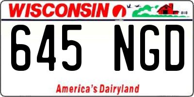 WI license plate 645NGD