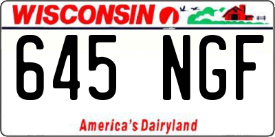 WI license plate 645NGF