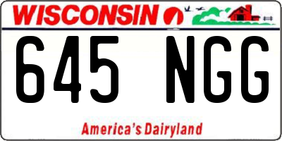 WI license plate 645NGG