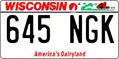 WI license plate 645NGK