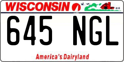 WI license plate 645NGL