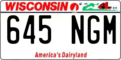 WI license plate 645NGM