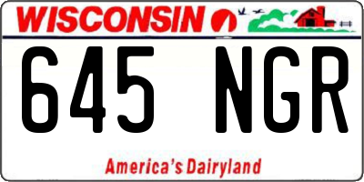 WI license plate 645NGR