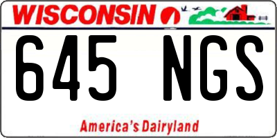 WI license plate 645NGS
