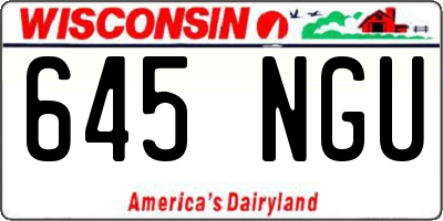 WI license plate 645NGU
