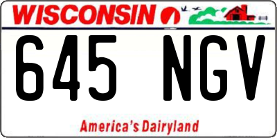 WI license plate 645NGV