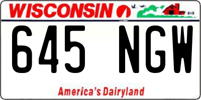 WI license plate 645NGW