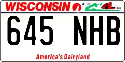 WI license plate 645NHB