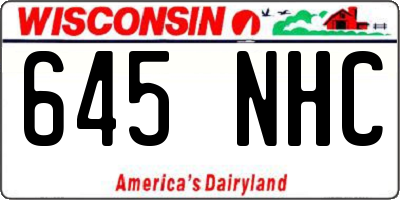 WI license plate 645NHC