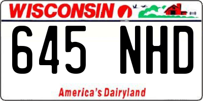 WI license plate 645NHD