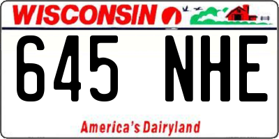 WI license plate 645NHE