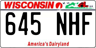 WI license plate 645NHF