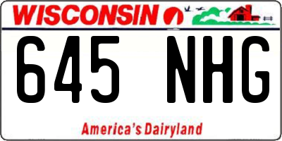WI license plate 645NHG
